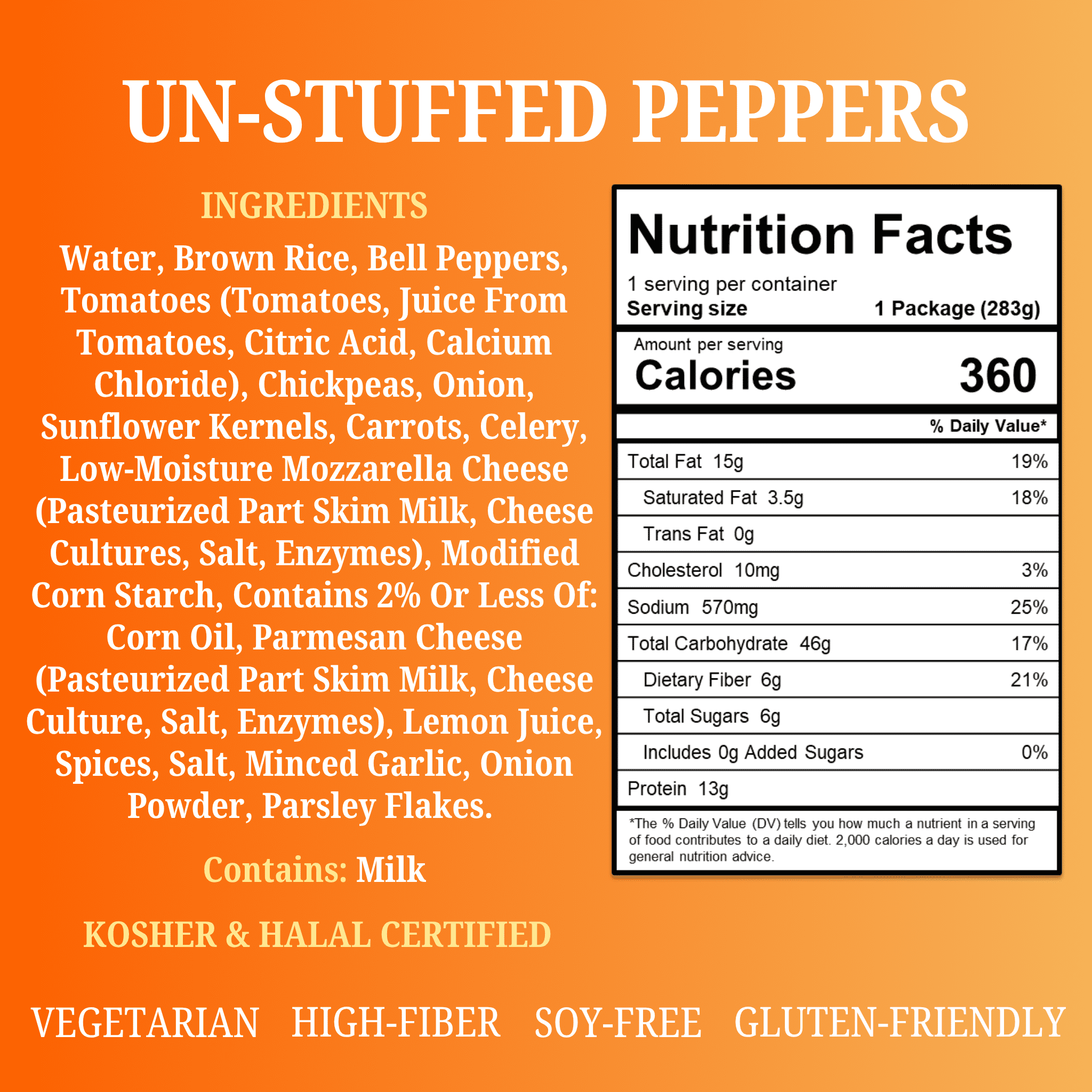 My Own Meals, Un-Stuffed Peppers, Kosher, Shelf Stable, 10 OZ, Pack of 6