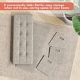thumbnail image 6 of Ornavo Home Storage Ottoman with 3 Drawers, 40 Inches Long Foldable Tufted Linen Large Bench Ottoman with Storage, Foot Rest Stool Seat, for Living Room, Bedroom, Entryway, Beige, 6 of 7