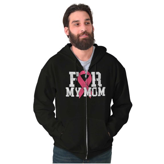 Breast Cancer BCA Pink Ribbon for Mom Zip Up Hoodie Men's Women's Brisco Brands S