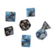 thumbnail image 4 of Cuatro juegos de tablero de enseñanza de matemáticas de dados poliédricos de plástico aprenden el color azul del cubo de dados poliédricos con números dorados transparentes, 4 of 10