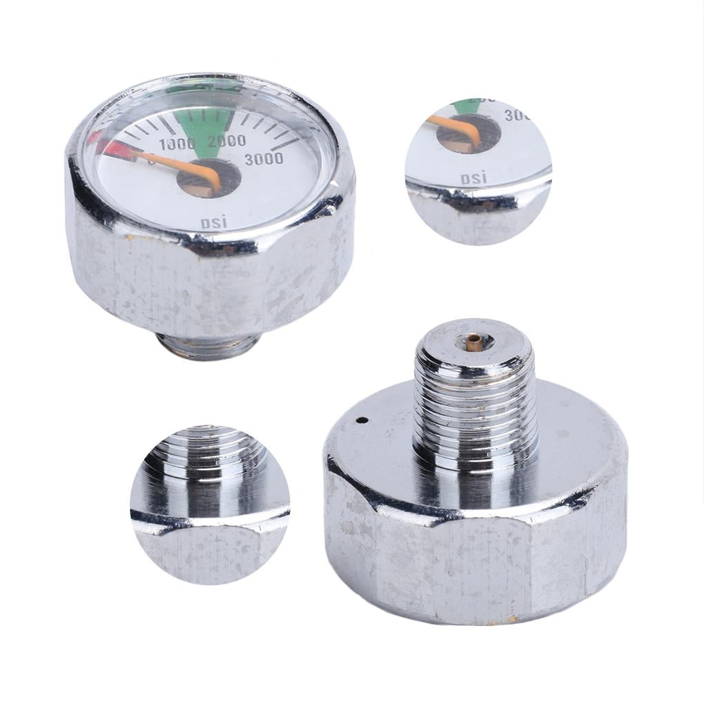 Manómetro Mini De 3000psi O 5000psi Con Rosca 1/8NPT - Acero Inoxidable, Para Rifle De Aire Y Paintball