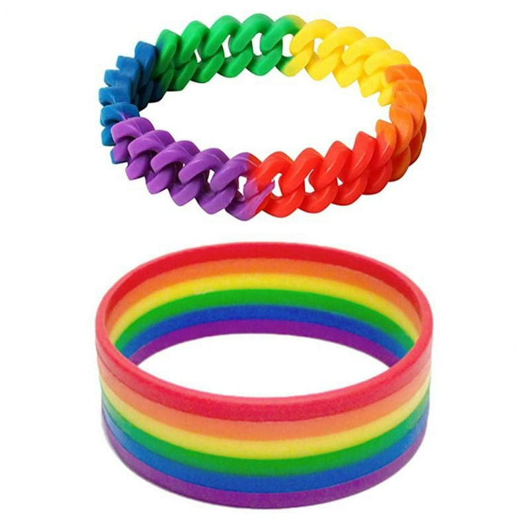 Rainbow Pride Silicone Bracelets, Gay Pride Wristbands in Bulk 500 Bracelets