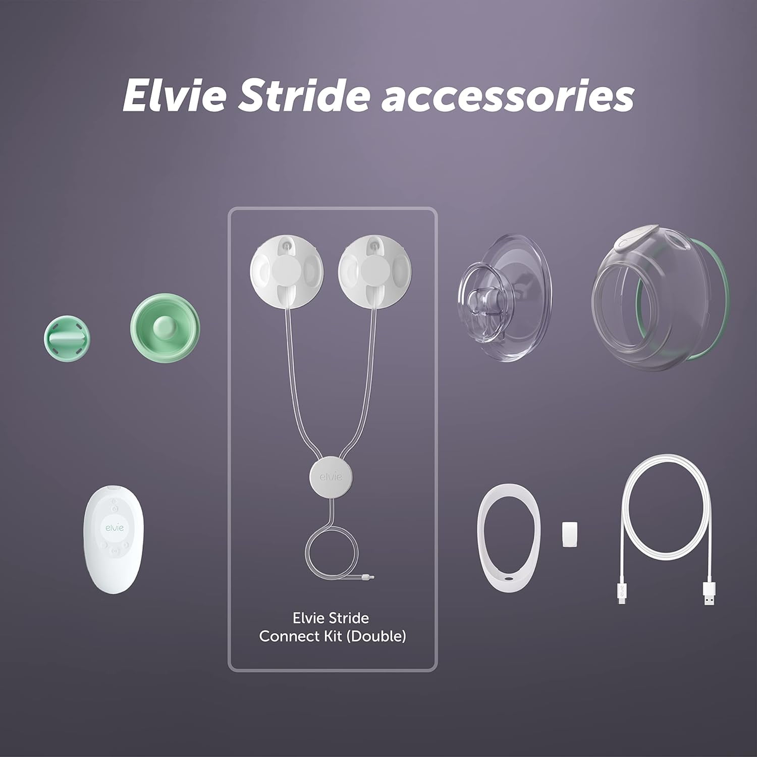 Elvie Stride Connect Kit Breast Pump & Breastfeeding Essentials Accessories for Breastmilk Storage & Breast Pumps