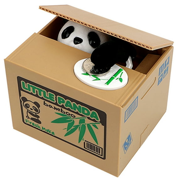 Austok Panda Stealing Money Bank Panda Piggy Bank Creative Money Saving Piggy Bank Cute Electric Cartoon Panda Money Bank for Kids Adults Gift Home Decor
