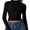 Black, variant on Womens Sexy Long Sleeve Round Neck Slim Basic T Shirt
