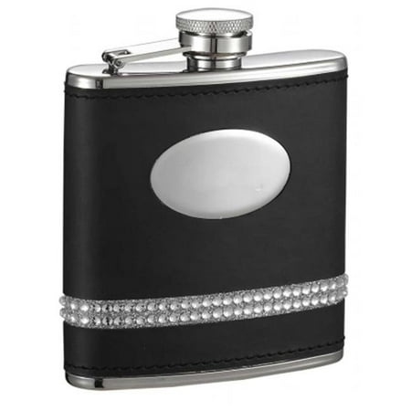 

Grace Rhinestone Steel Hip Flask - 5 oz