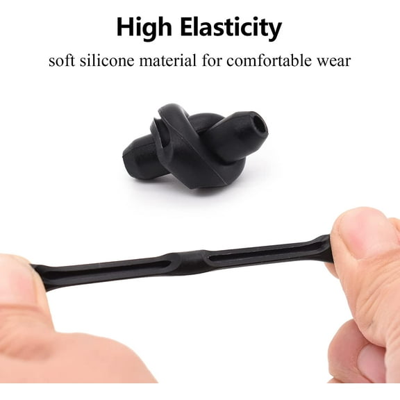 Eyeglass Ear Grips Glasses Ear Cushion Soft Silicone Eyeglasses Temple Tips Sleeve Retainer, Anti-Slip Comfort Glasses Retainers for Sunglasses Reading Glasses Eyewear, 8 Pairs(Black)