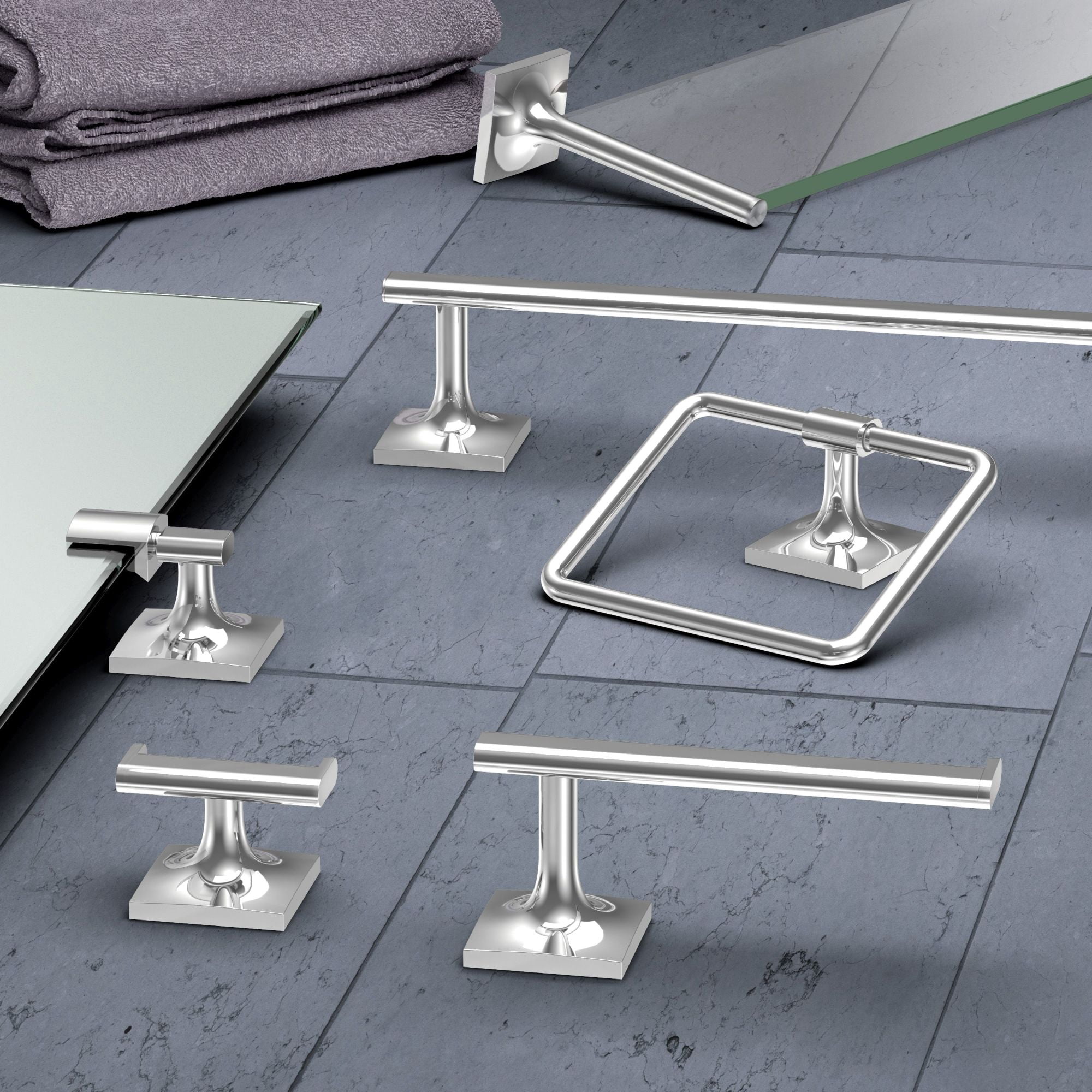 Gatco 5593 Waterline Wall Mounted Euro Toilet Paper Holder - Nickel