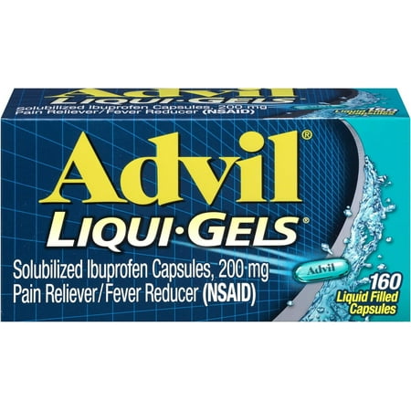 Advil Liqui-Gels Pain Reliever and Fever Reducer, Pain Medicine for Adults with Ibuprofen 200mg for Headache, Backache, Menstrual Pain and Joint Pain Relief - 160 Liquid Filled Cap