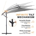 thumbnail image 4 of 10' Outdoor Patio Umbrella with LED Lights, Duty Metal with High-quality Polyester, 8 Ribs Strusture, for Outdoor Table, Yard, Coffee Shop, Restaurant, Gray, 4 of 8