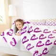 thumbnail image 4 of Homewish 3D Loves Pattern Queen Comforter Set,Modern Graffiti Bedding Sets,Gold Purple White Bedding Comforter Set For Girls,Breathable Home Decor Reversible,3 Pieces, 4 of 8