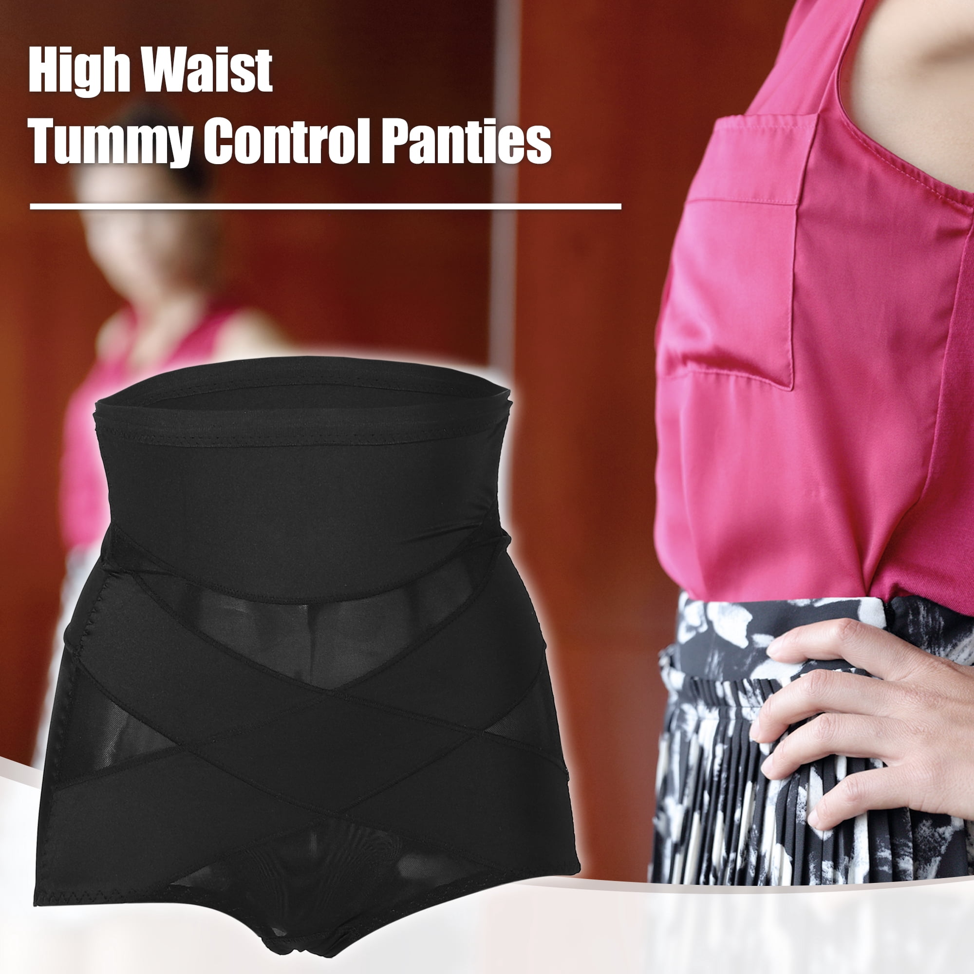 Unique Bargains Women High Waist Slimming Body Shaping Tummy Control Shapewear 2XL Black
