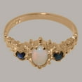 thumbnail image 5 of LBG British Made Spectacular 14k Rose Gold Natural Opal & Sapphire Womens Statement Ring - 33 size options - Size 10.5, 5 of 8