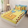 thumbnail image 2 of Homewish Light Blue Dripping Baseball Stitch Waffle Letter L Graphic Zipper Full Size Comforter Sets with Fitted Sheet and 2 Pillowcases,Alphabet Graphic Zipper Bedding Set,4pcs, 2 of 6