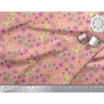 thumbnail image 2 of Soimoi Orange Cotton Cambric Fabric Leaves,Insect & Floral Artistic Print Fabric by The Yard 42 Inch Wide, 2 of 3