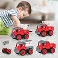 thumbnail image 4 of Esaierr Baby Toddler Toys DIY disassembleable assembly set fire truck toy water spray ladder truck toy kids sanitation engineering toy car 4.3*2.4*3.9inch, 4 of 5
