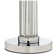 Possini Euro Design Cadence Modern Table Lamp 30 Tall Glass Column White Shade for Bedroom Living Room Bedside Nightstand Office Family House Home