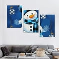 thumbnail image 4 of Creowell Christmas Lovely Snowman Wall Art Canvas 3 Piece Set Ready to Hang 12x16x3pcs, 4 of 4