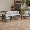 thumbnail image 4 of Aluminum Patio Coffee Table Outdoor Furniture Conversation Table Rectangle UV Resistant All Weather Use Waterproof for Poolside Backyard, Gray, 4 of 7