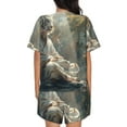 thumbnail image 6 of Fotbe Forest Meditating White Tiger Print Pajama Set for Women 2 Piece Loungewear Short Sleeve Tops and Shorts Set Soft Sleepwear-XX-Large, 6 of 7