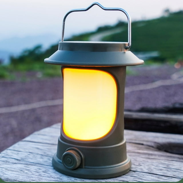YoGold Outdoor LED Rechargeable Camping Lantern, Rotary Dimming Solar Lantern IPX4 Waterproof , Light Weight Camping Essentials, Lanterns for Power Outages, Home, Emergency, Hurricane Green
