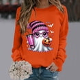 thumbnail image 4 of YVNAURA Women’s Oversized Funny Halloween Graphic Sweatshirt Crewneck Long Sleeve Pullover Cute Fall Loose Fit Spooky Season Top Casual Party 1 Pack, Orange,L, 4 of 6