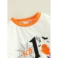 thumbnail image 5 of hirigin Halloween Infant Contrast Color Romper, Baby Girls Boys Spider Web Letter Round Collar Long Sleeve Triangle Bottom Jumpsuit, 5 of 8