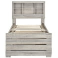 thumbnail image 6 of Twin Size Bed with Three Drawers and Trundle,Farmhouse Style Platform Bed with Bookcase Captain Frame for Boys Girls Kids Adults Toddler,No Need Box Spring,Rustic White, 6 of 7
