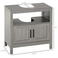 thumbnail image 3 of Pedestal Sink Storage Cabinet, Bathroom Under Sink Cabinet with 2 Doors and Open Shelf, Bathroom Vanity, Gray Grey, 3 of 6