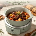 thumbnail image 4 of MAGNIFIQUE 4.5 Quart Olive Green Round Claypot Multi-Cooker, Digital Slow Cooker with Removable Non-Toxic Pot, 4 of 8