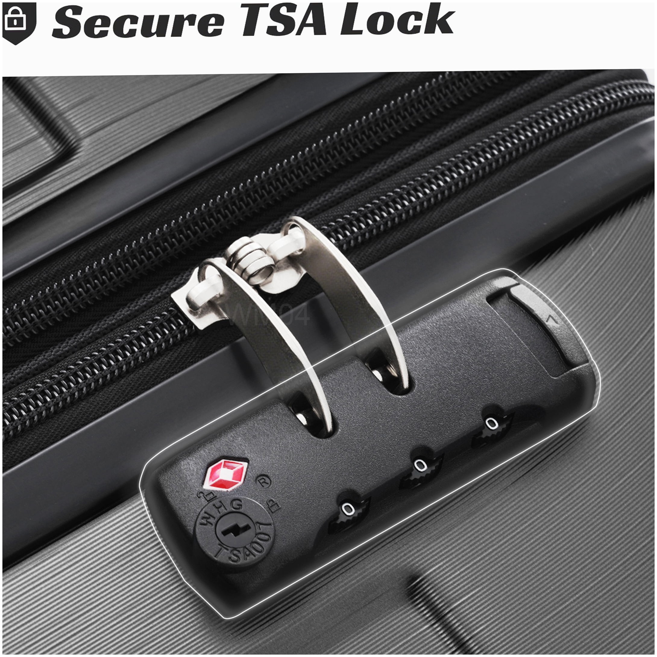 TSA Lock Expandable Suitcase Set, 2-Piece ABS Hardshell Luggage with Spinner Wheels in Black