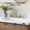 thumbnail image 4 of TVOFEK Bathroom Faucet 3 Hole, Gold Bathroom Sink Faucets 8 inch Widespread with Metal Pop up Drain and cUPC Hoses for Lavatory Vanity Restroom RV, 4 of 16