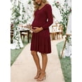 thumbnail image 5 of Women's Long Sleeve Maternity Dress Ruffle Maternity Clothes for Women, 5 of 7