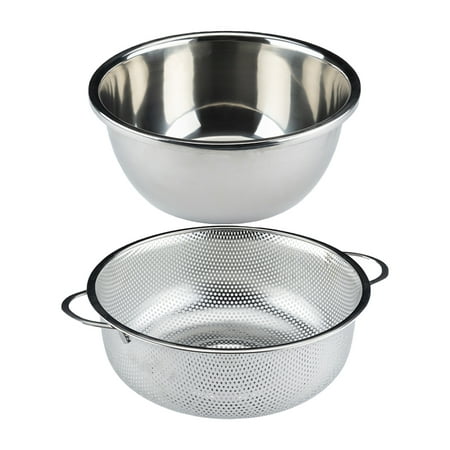

1 Set Of Sturdy Stainless Steel Drain Basket Double-layer Vegetable Washing Basket (Silver)