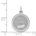 thumbnail image 2 of Sterling Silver Rhodium-plated Happy Birthday Disc Charm QC347 (23mm x 16mm), 2 of 2