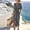 Gray, variant on QUNYINEY Long Women Dresses Short Sleeve Summer Black Vacation Wrap Dress V Neck Loose Fit Slit Casual with Pockets Dresses