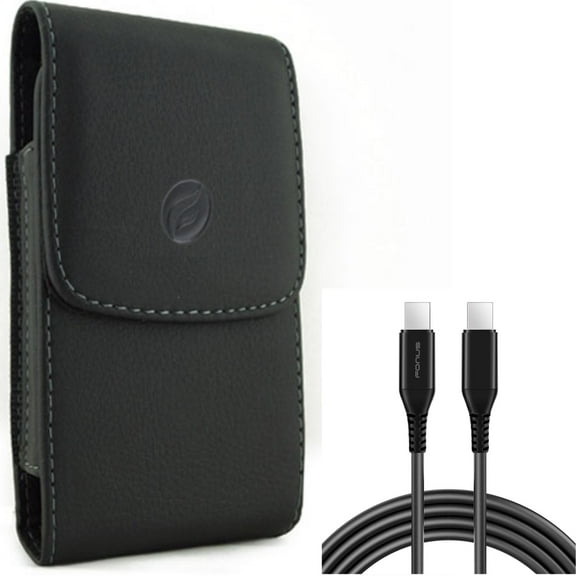 Case Belt Clip w 10ft Long USB-C Cable for Samsung Galaxy S20 Plus - Leather Holster Cover Pouch, PD Fast Charger Cord Power Wire [Type-C to Type-C] fits Samsung Galaxy S20 Plus