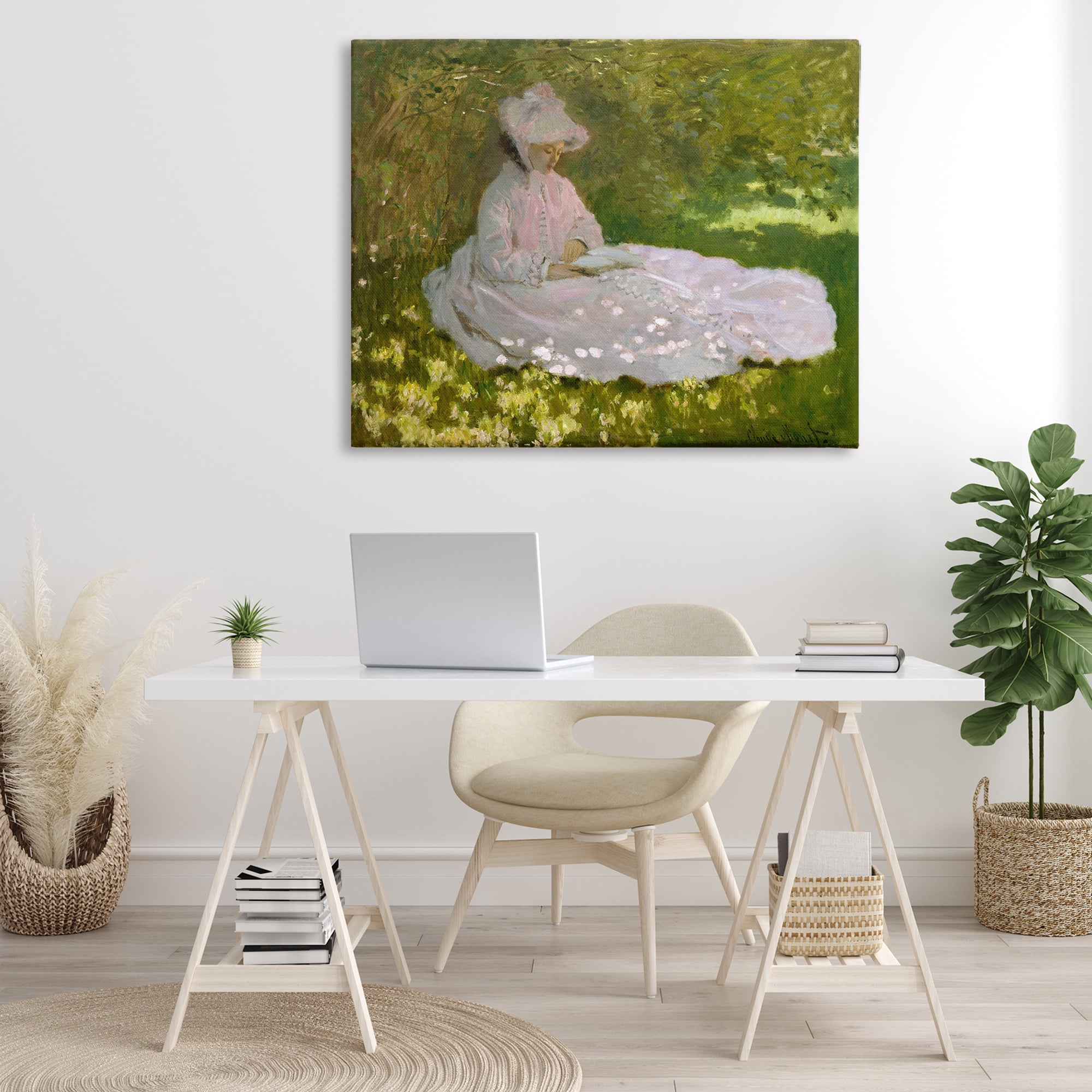 Stupell Industries Classical Monet Springtime Portrait People Painting Wrapped Canvas Art Print Wall Art, 48 x 36