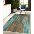 thumbnail image 4 of Rustic Decorative Rug, Grunge Wood Planks Barn House Door Nails Country Farm House Life Theme Layout, Quality Carpet for Bedroom Dorm and Living Room, 6 Sizes, Almond Green, by Ambesonne, 4 of 4