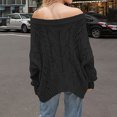 thumbnail image 6 of hotojiny Off the Shoulder Tops for Women Oversized Sweaters Fall Outfits Fashion Cable Knit Pullover Fall Clothes Long Sleeve Shirts, 6 of 6