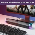 thumbnail image 4 of HaoXun 2.1 Channel Computer Soundbar with Subwoofer and RGB Lighting Effects - Bluetooth 5.3 Built-in Sound Card Desktop Speakers for PC Home Theater Entertainment System, 4 of 9