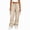 Beige, variant on Teylalorva Women's Cargo Pants Straight-Leg Loose with Pockets Trousers Silver Size 2XL