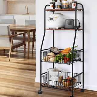 HomGarden 3-Shelf Heavy-Duty Wire Shelfing Rack Mobile Storage ...