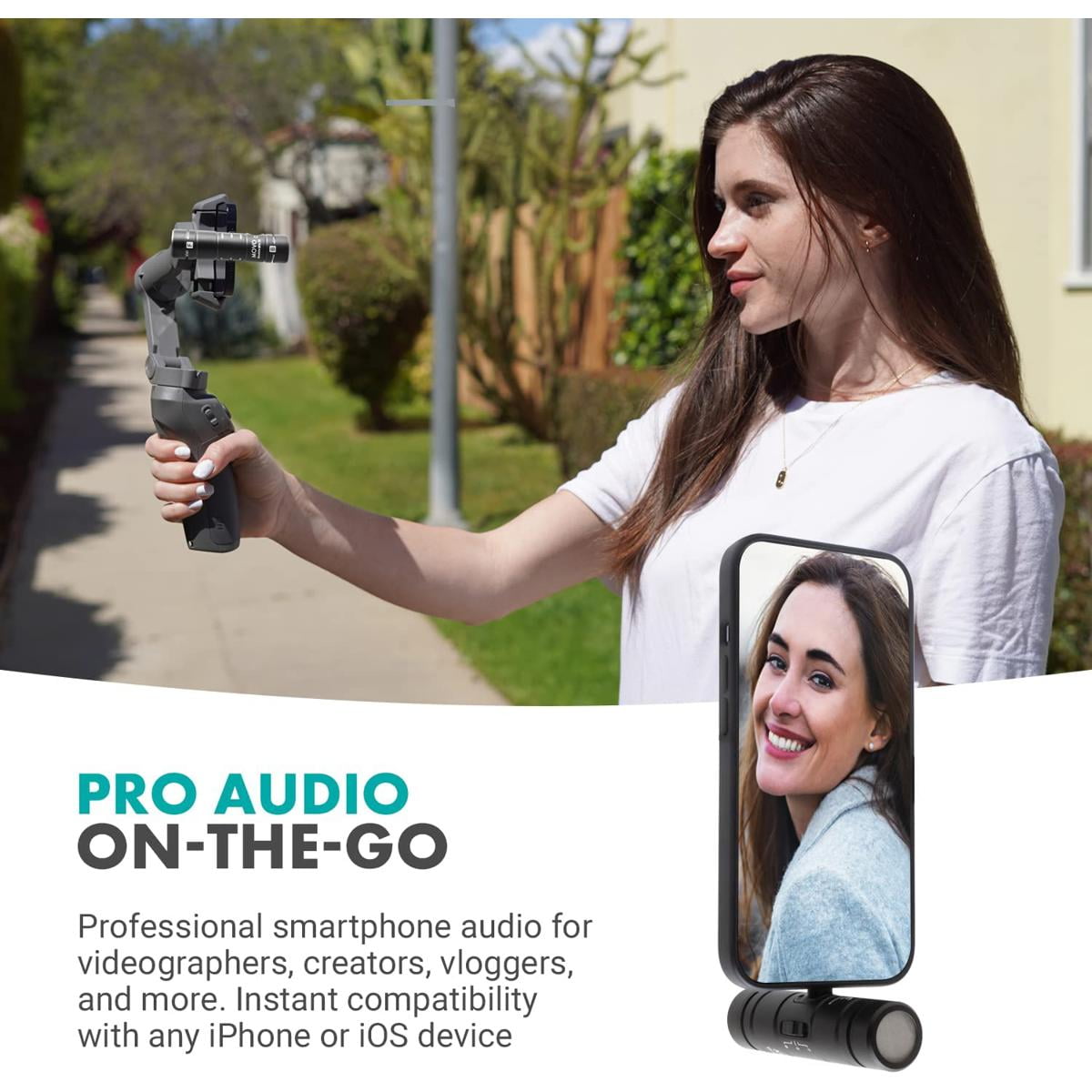 Movo Photo DoubleMic-DI Cardioid Dual Condenser Microphone for Apple iPhone/iPad