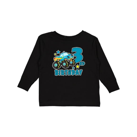 Inktastic 3rd Birthday Monster Truck Boys Long Sleeve Toddler T-Shirt