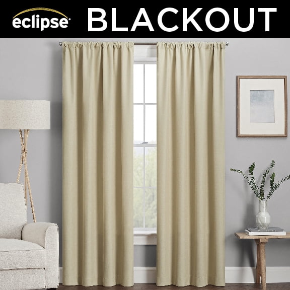 ECLIPSE Kendall Modern Blackout Thermal Rod Pocket Window Curtain for Bedro Eclipse Kendall Modern Darkening Insulated Drapes, Single Panel