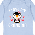 thumbnail image 4 of Inktastic I Love My Grandma with Cute Penguin and Hearts Girls Long Sleeve Baby Bodysuit, 4 of 5