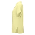 thumbnail image 4 of Alun Womens Texture Lightweight Breathable Tops Button down Dress Shirts Casual Short Sleeve Collared Summer Work Blouse with Pocket Soft Comfort for Daily Wear 2-Yellow XL, 4 of 6