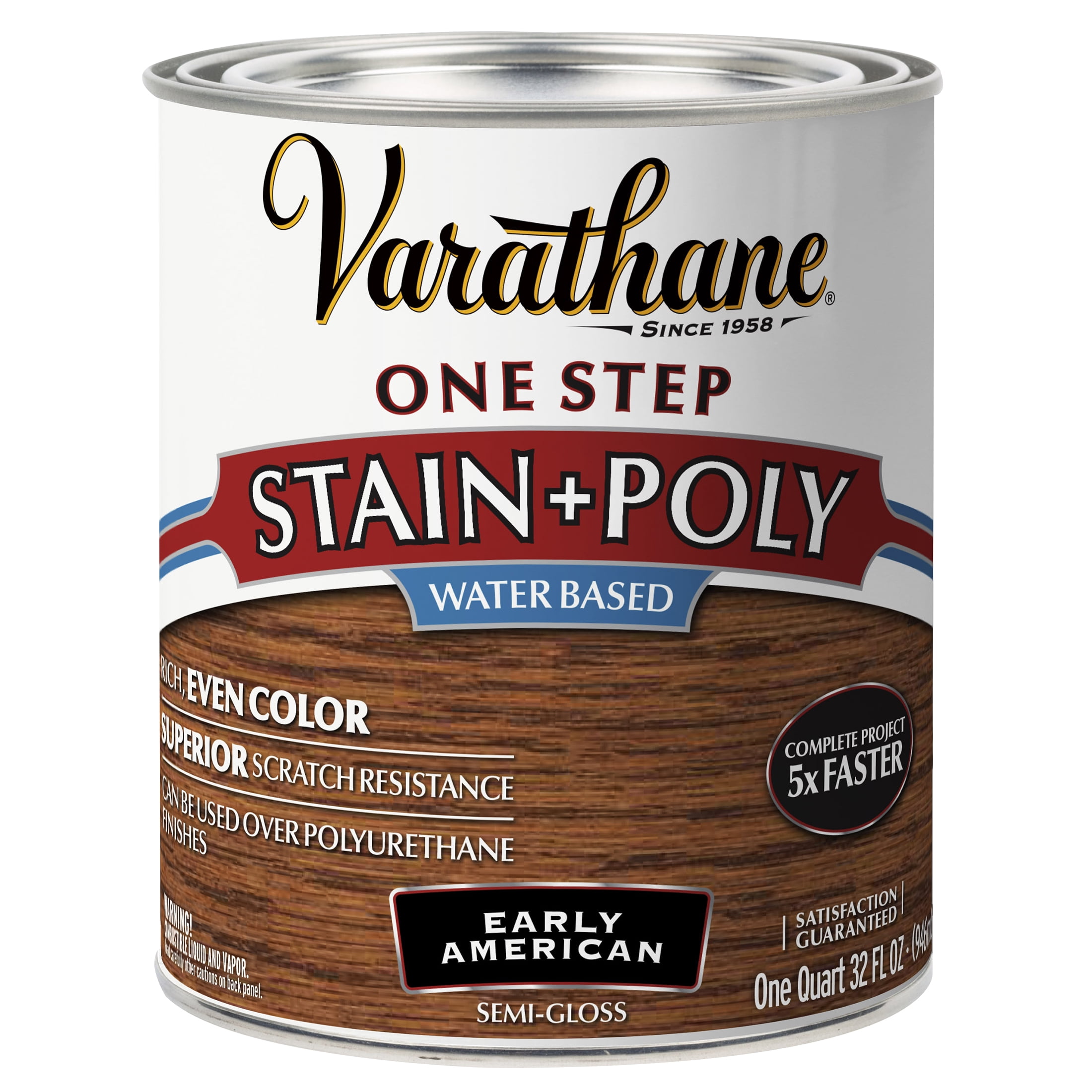 2 Pack, Early American, Varathane Stain + Polyurethane, Semi-Gloss -336361, Quart