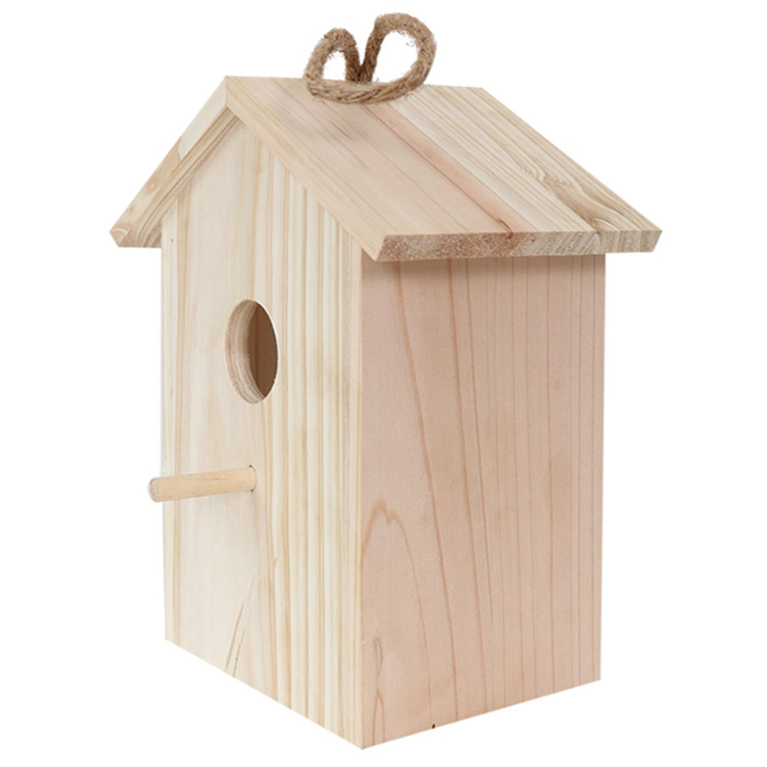 Bird House Nest Box Wooden Bird Box Wood Birdhouse Garden Hanging Decor Home DIY 